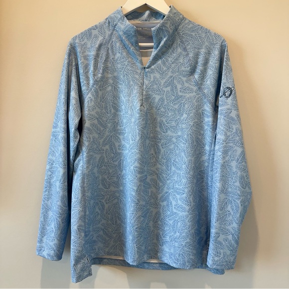 Women's Peter Millar Perth Printed Palm Quarter Zip Pull Over Large Golf Jacket - Picture 2 of 10